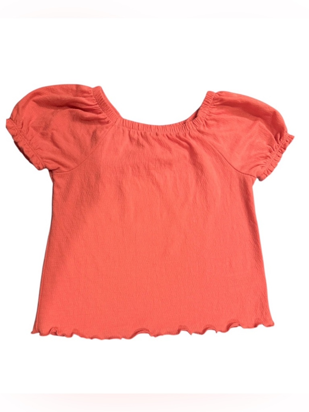 Cat & Jack Coral Ruffled Neck Toddler Tee